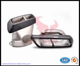 Carbon Fiber 304 Stainless Steel Pipe Universal Exhaust Tips, Exhaust Muffler Tip, Exhaust Pipe, Exhaust Muffler for Mercedes Benz W205 W213 W222 Cls/Gle/E Amg