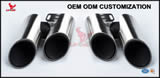 High Performance Exhaust Muffler Tip, Exhaust Tail Pipe, Exhaust Tip, Exhaust for Porsche 2017 Panmera 971 S Round Double Layer Titanium Black, Mirror Polished