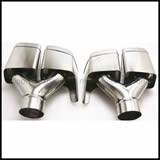 Polished 304 Stainless Steel Tip Exhaust Tail Pipe for 2011-14 Year Mercedes Benz W212 E63 Cl63 Silver Y Type